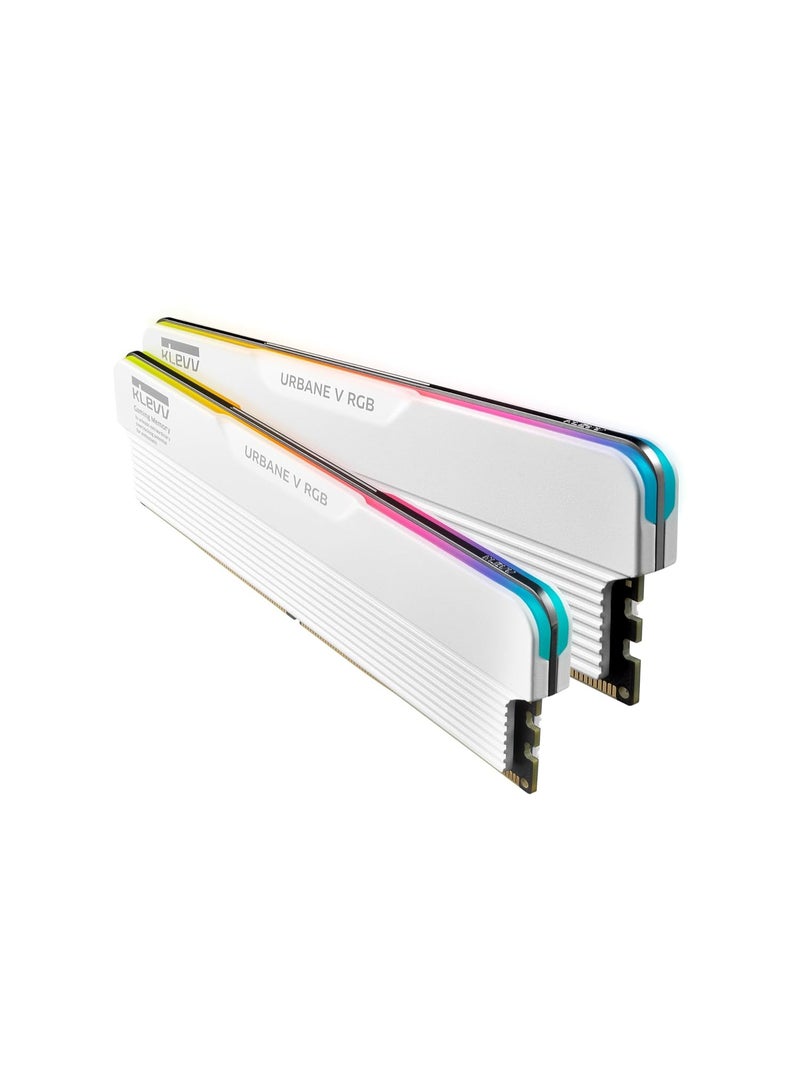 klevv ذاكرة رام كليڤ URBANE V RGB DDR5 سعة 32GB (2x16GB) بتردد 6000MHz CL30 A-DIE 1.35V لألعاب الكمبيوتر بشريحة SK Hynix ودعم XMP 3.0 / جاهز AMD Expo (KD5AGUA80-60A300M) - Image 1